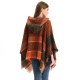 Factory direct supply of new European and American spring and winter fishbone pattern women's hooded shawl and pullover cape for cross-border trade Factory direct supply of new European and American spring and winter fishbone pattern women's hooded shawl and pullover cape for cross-border trade
