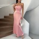 Diyun Cross-border 2025 Spring/Summer European and American French sexy Slimming Solid color strapless evening dress Dress Long Dress Women's wear