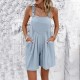 Diyun Amazon Cross-border European and American women's Clothing 2024 Spring/Summer Casual and Elegant solid color halter short one-piece pants