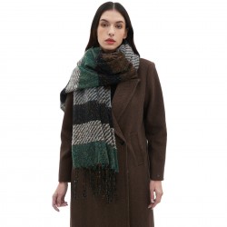 Factory direct supply of 2025 new cross-border export European and American autumn and winter men's and women's scarves, striped tassel scarves and shawls