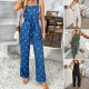 Di Yun's Spring/Summer 2025 cross-border European and American casual Bohemian vacation style printed color-blocking strap jumpsuit for women Di Yun's Spring/Summer 2025 cross-border European and American casual Bohemian vacation style printed color-blocking strap jumpsuit for women