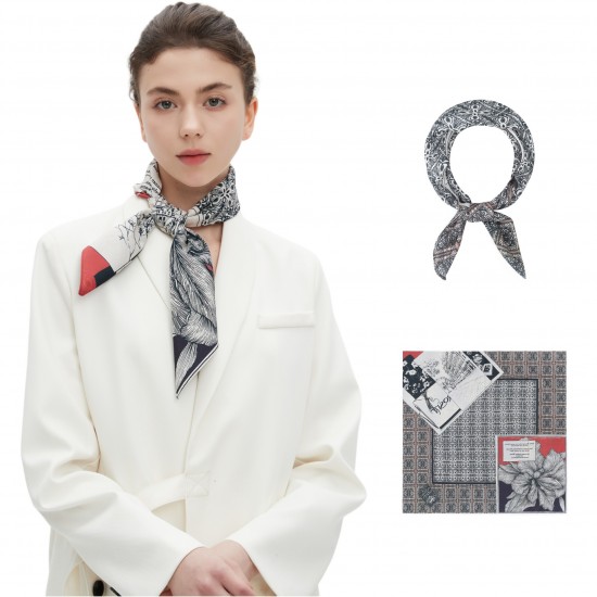 Amazon mid-to-high-quality foreign trade 2025 new Spring, summer and autumn thin headscarves, double-sided printed silk scarves and square scarves Amazon mid-to-high-quality foreign trade 2025 new Spring, summer and autumn thin headscarves, double-sided printed silk scarves and square scarves