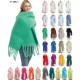 New autumn and winter women's shawls for foreign trade in Europe and America, long tassels, thick whiskers, grass green thick solid color scarf, Tonglu manufacturer New autumn and winter women's shawls for foreign trade in Europe and America, long tassels, thick whiskers, grass green thick solid color scarf, Tonglu manufacturer