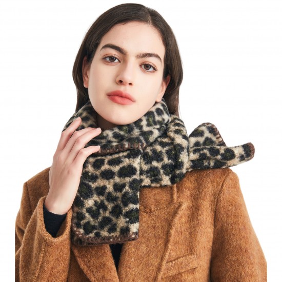 Factory direct supply of Amazon's best-selling scarves with a high-end feel, new autumn and winter circular yarn leopard print scarves for export to Europe and America