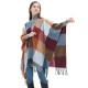 OEM manufacturer of new cross-border foreign trade European and American spring and winter large-tassel colorful large checkered shawls OEM manufacturer of new cross-border foreign trade European and American spring and winter large-tassel colorful large checkered shawls