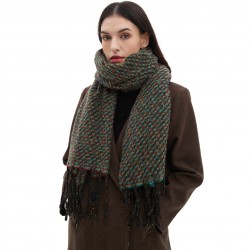 Wholesale of new types of scarves for cross-border trade in Europe and America, autumn and winter for men and women with tassels and colorful floral patterns