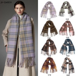 Amazon Export Europe and America 2024 Autumn/Winter high-end style new wide and thick checkered scarf shawl manufacturer