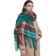Wholesale manufacturer of new foreign trade women's scarves, thickened and coarse-flow checkered scarves and shawls for autumn and winter in Europe and America Wholesale manufacturer of new foreign trade women's scarves, thickened and coarse-flow checkered scarves and shawls for autumn and winter in Europe and America