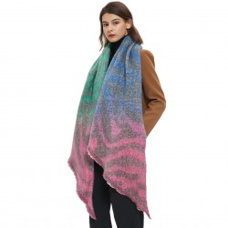 New cross-border diagonal scarf from the manufacturer, for export to Europe and America in autumn and winter, with loop yarn jacquard zebra print scarves and shawls