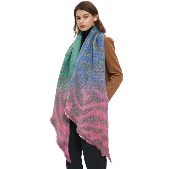 New cross-border diagonal scarf from the manufacturer, for export to Europe and America in autumn and winter, with loop yarn jacquard zebra print scarves and shawls New cross-border diagonal scarf from the manufacturer, for export to Europe and America in autumn and winter, with loop yarn jacquard zebra print scarves and shawls