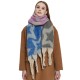Cross-border new style shawls for export to Europe and America for autumn and winter, thickened scarf, loop yarn, thick tassel, jacquard and star-shaped scarf manufacturer Cross-border new style shawls for export to Europe and America for autumn and winter, thickened scarf, loop yarn, thick tassel, jacquard and star-shaped scarf manufacturer