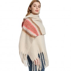 Custom manufacturer of new thickened and long fringed scarves and shawls for autumn and winter in Europe and America