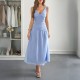 Diyun Cross-border elegant and stylish deep V waist-exposing long dress for women's clothing Spring/Summer 2025 Amazon Independent Store