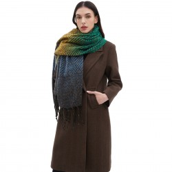 Wholesale manufacturer of cross-border new foreign trade European and American autumn and winter women's shawls with floral gradient tassel scarves