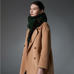 Wholesale of cross-border hot foreign trade new style scarves, European and American autumn and winter fringed green checkered scarves and shawls from Tonglu manufacturer