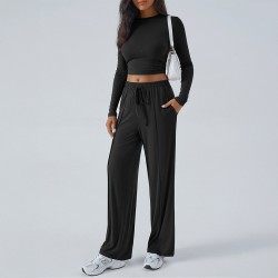 Diyun Cross-border European and American Yoga Exercise long-sleeved top with long Pants Women's Set for Spring/Summer 2025 Amazon Independent Store