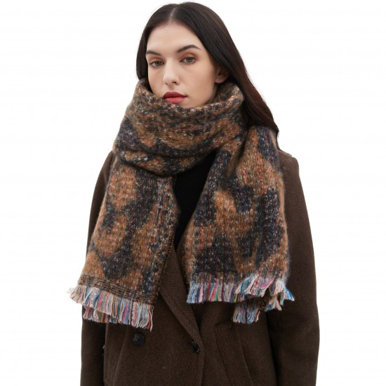 Wholesale manufacturer of 2025 new style scarves for European and American autumn and winter men's and women's jacquard short beard and leopard print scarves