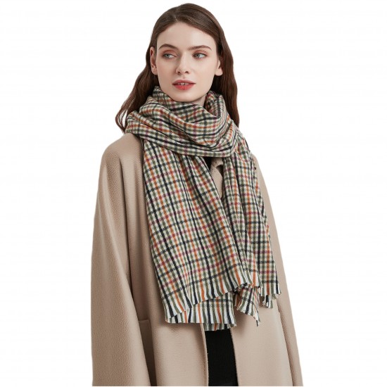 Manufacturer's export of European and American small checkered scarves and shawls for both autumn and winter, Korean-style student warm retro scarves Manufacturer's export of European and American small checkered scarves and shawls for both autumn and winter, Korean-style student warm retro scarves