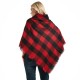 Direct supply from the original manufacturer for export, European and American style spring, autumn and winter lapel horn-buttoned checkered cape shawls
