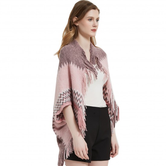 Wholesale factory of new spring, autumn and winter cuffs 蝙蝠衫 women 's knitted tassel shawls in stock for foreign trade Wholesale factory of new spring, autumn and winter cuffs 蝙蝠衫 women 's knitted tassel shawls in stock for foreign trade