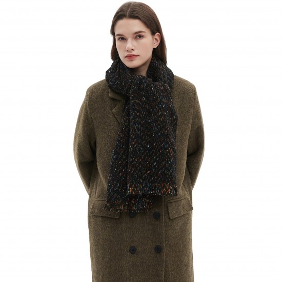 Factory direct supply for cross-border trade 2025 new style European and American autumn and winter short bristle solid color floral scarf shawl Factory direct supply for cross-border trade 2025 new style European and American autumn and winter short bristle solid color floral scarf shawl