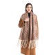 Amazon's best-selling cross-border new export European and American autumn and winter loop yarn imitation mohair large check jacquard scarf