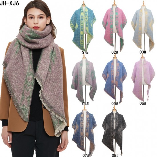 Cross-border hot foreign trade new thickened scarf, European and American autumn and winter looped Christmas tree diagonal scarf manufacturer Cross-border hot foreign trade new thickened scarf, European and American autumn and winter looped Christmas tree diagonal scarf manufacturer
