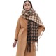 Custom manufacturer of new autumn and winter checkered scarves and shawls in Europe and America with loops, sand imitation mohair, jacquard tassels and checkered patterns Custom manufacturer of new autumn and winter checkered scarves and shawls in Europe and America with loops, sand imitation mohair, jacquard tassels and checkered patterns