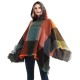 New large-checked women's pullover capes, hooded cloaks and shawls for spring, autumn and winter, directly supplied by the factory for export to Europe and America New large-checked women's pullover capes, hooded cloaks and shawls for spring, autumn and winter, directly supplied by the factory for export to Europe and America