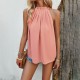 Diyun Amazon Cross-border European and American Amazon Spring/Summer 2024 Elegant Casual Commuting Solid color sleeveless women's top