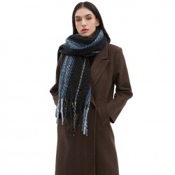 Factory direct supply of new scarves for cross-border trade, European and American autumn and winter with floral fringes and striped scarves and shawls
