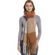 A new and popular European and American autumn and winter scarf and shawl with looped yarn imitation mohair and a checkered thick tassel pattern