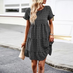 Diyun's European and American cross-border Amazon casual vacation print dress for Spring/Summer 2023, with a unique ranch style