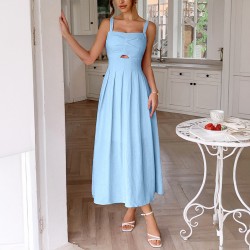 Diyun European and American Casual vacation halter high-end long dress Women's clothing Spring/Summer 2025 Amazon Independent Store