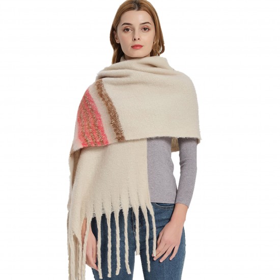 Custom manufacturer of new thickened and long fringed scarves and shawls for autumn and winter in Europe and America