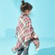 Direct supply from the manufacturer: Amazon's popular new autumn and winter European and American children's horn-buttoned checkered cape shawls