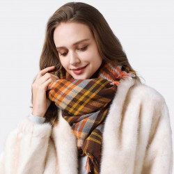 Amazon's best-selling cross-border quality products for export to Europe and America in autumn and winter, 48-piece checked square scarves, shawls and shawls wholesale manufacturer