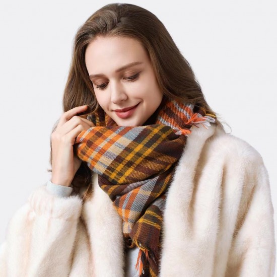 Amazon's best-selling cross-border quality products for export to Europe and America in autumn and winter, 48-piece checked square scarves, shawls and shawls wholesale manufacturer Amazon's best-selling cross-border quality products for export to Europe and America in autumn and winter, 48-piece checked square scarves, shawls and shawls wholesale manufacturer