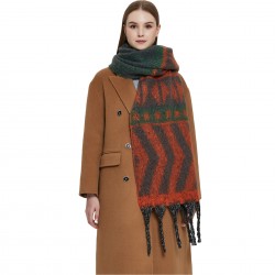 New style of shawl for foreign trade, thickened and thickened fringed jacquard scarf imitating mohair for autumn and winter in Europe and America, direct supply from the factory