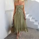 Diyun Cross-border 2025 Spring/Summer A-line dress: European and American casual vacation style lace patchwork high-waisted halter dress for women