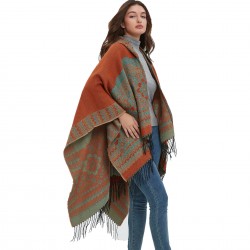 New tassel cape from the manufacturer, Amazon export, European and American spring, autumn and winter, ethnic style jacquard hooded cape shawl