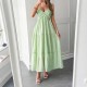 Diyun Cross-border European and American casual vacation halter semi-transparent dress women's clothing 2025 Summer Amazon Independent Station