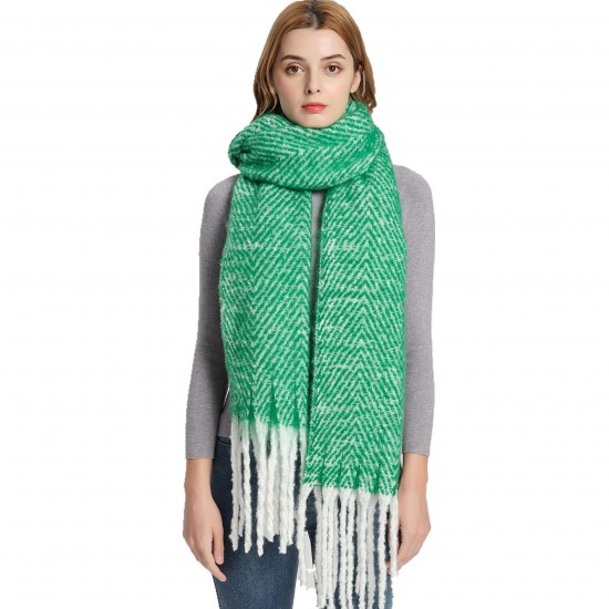 Factory direct supply for export to Europe and America, new winter circle yarn fishbone pattern thickened solid color thick tassel scarves and shawls Factory direct supply for export to Europe and America, new winter circle yarn fishbone pattern thickened solid color thick tassel scarves and shawls