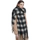 Customized LOGO for European and American autumn and winter loop yarn imitation mohair thick beard black rice checkered scarf manufacturers Customized LOGO for European and American autumn and winter loop yarn imitation mohair thick beard black rice checkered scarf manufacturers