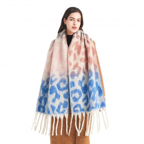 Cross-border Amazon bestseller, new autumn and winter style of European and American jacquard leopard print scarf with loop yarn imitation horsehair Cross-border Amazon bestseller, new autumn and winter style of European and American jacquard leopard print scarf with loop yarn imitation horsehair