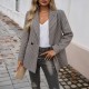 Diyun Cross-border 2024 Autumn/Winter Amazon European and American women's outerwear, elegant commuting color contrasting lapel button-up small suit