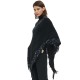 New style of pullover shawl for foreign trade, European and American spring and autumn striped solid color fringed knitted cape shawl in stock wholesale factory