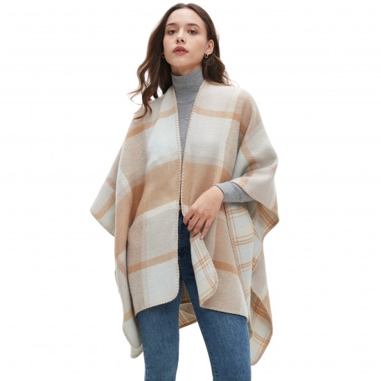 Factory direct supply to Amazon cross-border trade, new autumn and winter season women's faux cashmere double-sided checkered shawls for Europe and America Factory direct supply to Amazon cross-border trade, new autumn and winter season women's faux cashmere double-sided checkered shawls for Europe and America