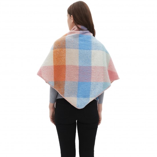 Amazon's hot foreign trade 2025 new checkered scarf, European and American autumn and winter loop gauze triangular shawl and scarf factory Amazon's hot foreign trade 2025 new checkered scarf, European and American autumn and winter loop gauze triangular shawl and scarf factory