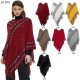 European and American spring and autumn new retro ethnic style solid-color knitted pullover cape shawl in stock manufacturer European and American spring and autumn new retro ethnic style solid-color knitted pullover cape shawl in stock manufacturer